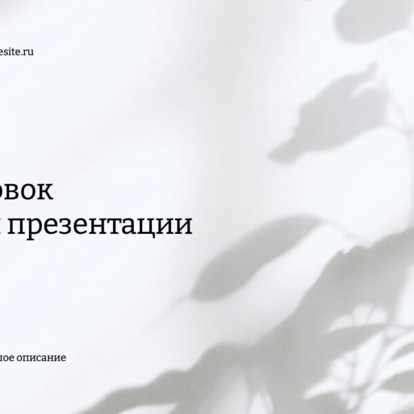 Серая Минималистичная С Тенями Презентация